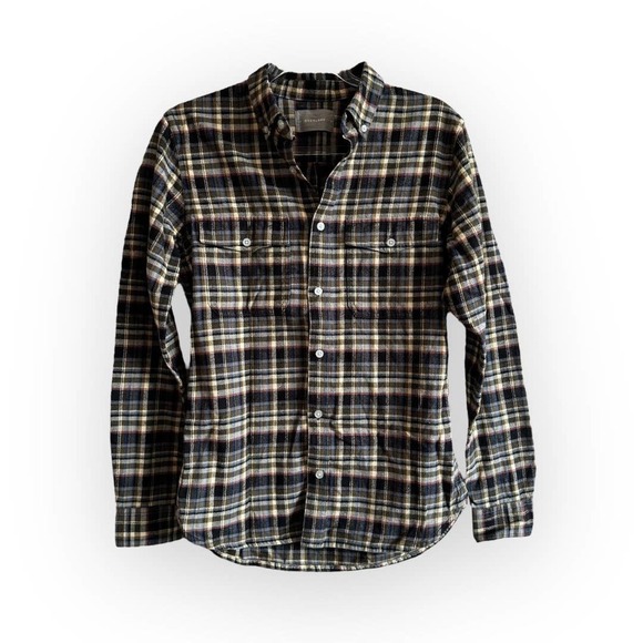 NWOT Everlane Men Flannel Button Down Shirt in Size Small Plaid Multi - Picture 1 of 6
